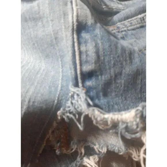 Levi 545 Shorts Women's Cutoff Distressed Blue Jeans Size 28 - Picture 6 of 10